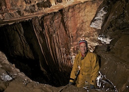 Climb down to the Main Chamber - Lesser Garth Cave