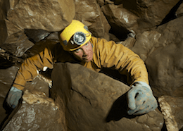 Drop over Boulders - Ogof Pen Eryr